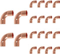 20-Pack HeSun Copper Fittings, 3/4-Inch Long Radius 90-Degree Copper Elbow, C x C with Sweat Solder Connection