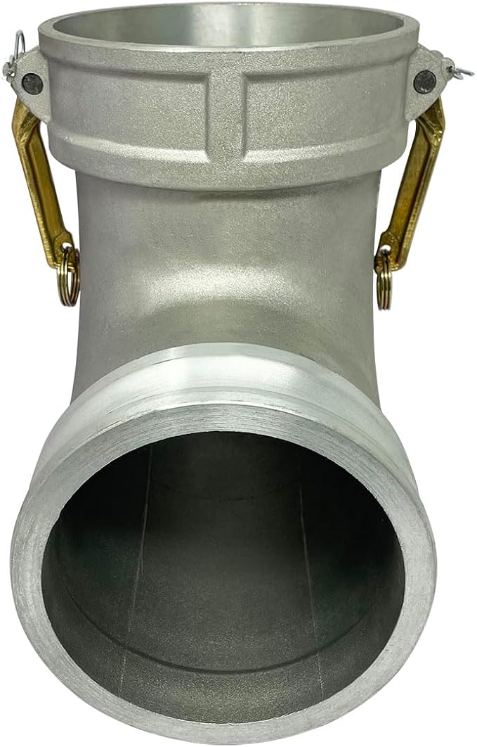 Gloxco Aluminum Type DA Cam and Groove Hose Fitting, 90 Degree Elbow, 6" Female Camlock x 6" Male Camlock (CAM-60-DA90-AL)