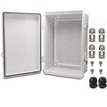 Outdoor Waterproof Electrical Box Junction Box Weatherproof IP67 ABS Plastic Enclosure Switch Router Project Box Electronics Enclosure with Mounting Plate Wall Bracket Grey 11.1"x7.5"x5.1"