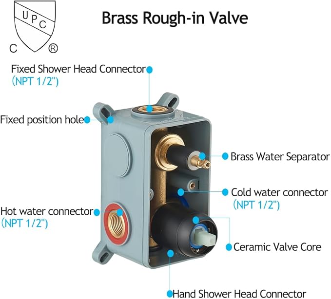 Matte Black Shower System 10 Inch Bathroom Luxury Rain Mixer Shower Combo Set Wall Mounted Rainfall Shower Head and Handheld System Shower Faucet Rough-in Valve Body and Trim Kit