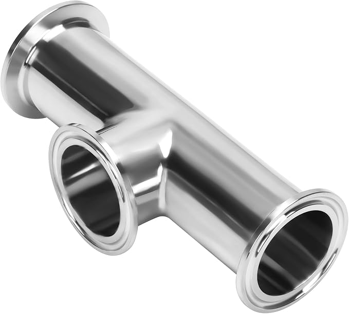 DERNORD 1.5 Inch Tri Clamp Tee 3 Way Instrument Tee Fittings Stainless Steel 304,38mm Pipe OD for Brewing System