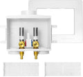 EFIELD Two Drain Washing Machine Outlet Box, 1/2-inch Barb Crimp Pex F1807, Single Control Valve, Stainless Steel Water Hammer Arrestor,(WM017)