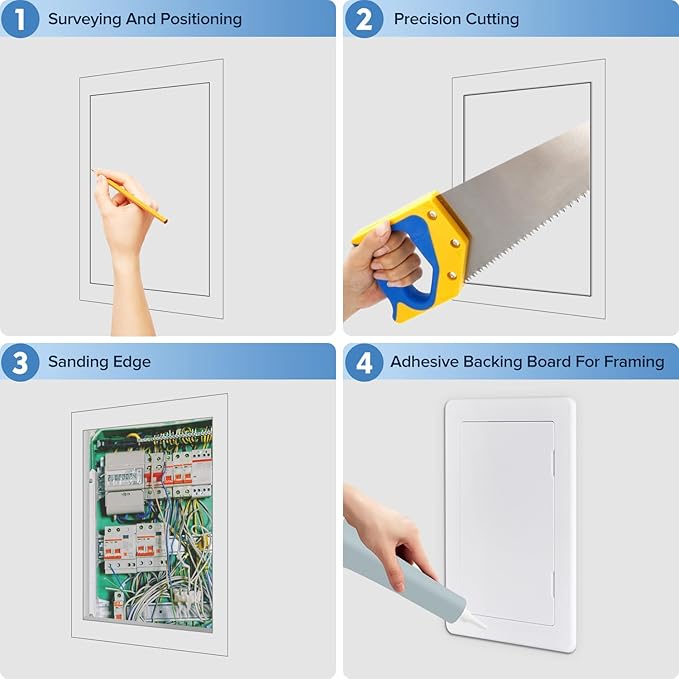 Donext Access Plumbing Panel for Drywall Ceiling, 6x9 in 2 PC Plastic Access Door, Wall Hole Cover Plate for Plumbing & Electrical & Wiring, White