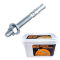 Party Animals 1/2 x 4-3/4 Inch Wedge Anchor, 50 PCs Zinc-Plated Industrial Anchor Bolts for Cement, Concrete