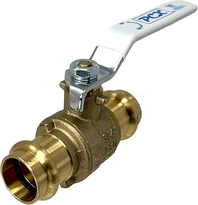 PROCURU 10-Pack 3/4-Inch Press Copper Ball Valve, Heavy Duty Brass Body, Full Port, LF Certified Safe (3BP075-10P)