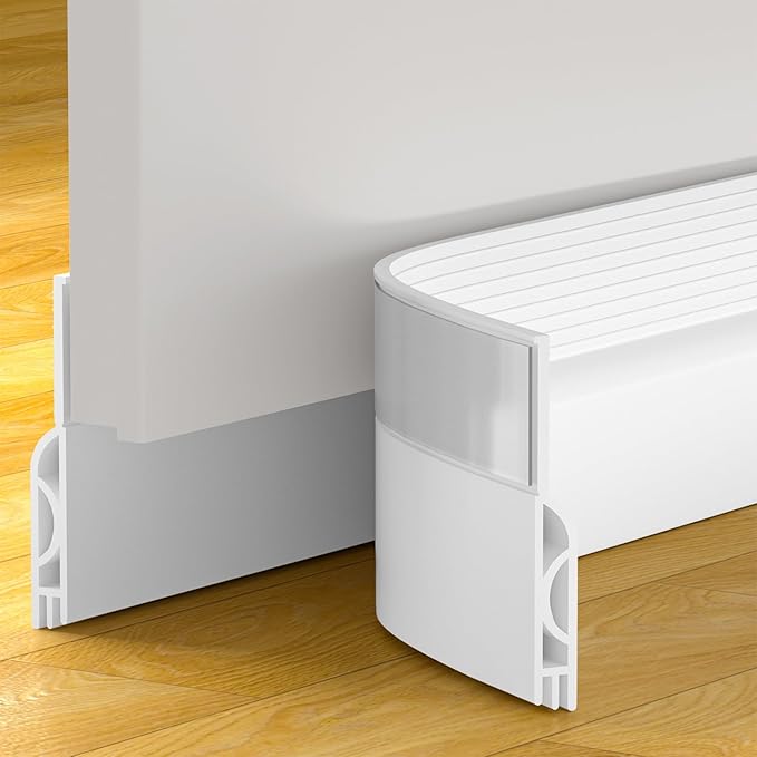 Door Draft Stopper, Door Sweep for Bottom of Door, Weather Stripping Door Seal, Under Door Gap Filler, Under Door Draft Blocker Soundproof/Insulator, Door stoppers (White, 78‘’)