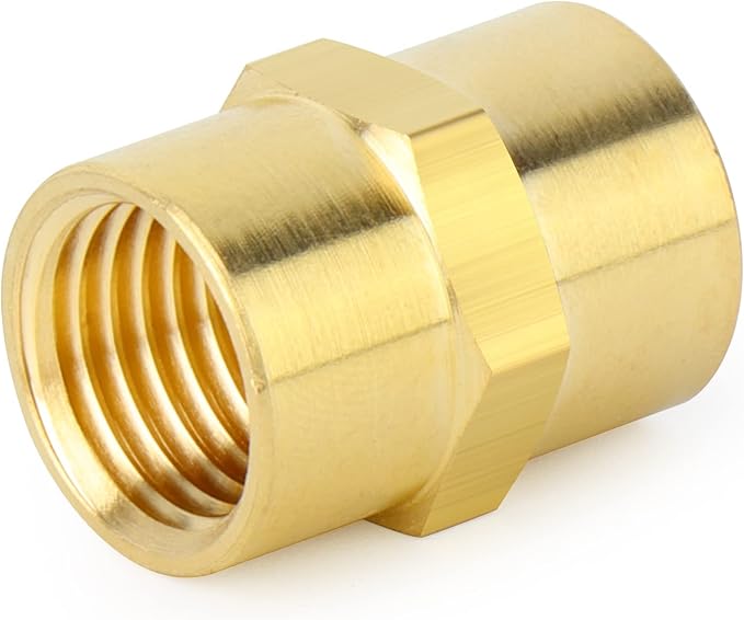 ChillWaves 1/8" NPT Brass Pipe Fitting Kit, 6 × 1/8" NPT Male Hex Nipple，6 × 1/8" NPT Female Hex Coupling，Thread Adapter（12-PACK）