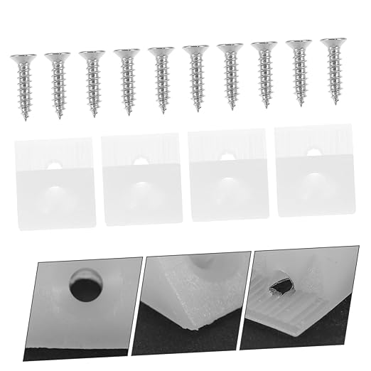 DOITOOL 1set Drywall Repair Clips Angle Back Plate Corner Code Plastic Conical Anchors Self-Tapping Screws for Easy Installation