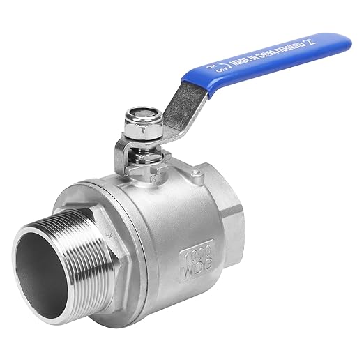 DERNORD Full Port Ball Valve 2 Inch - Male x Female Stainless Steel 304 Heavy Duty for Water, Oil, and Gas,1000WOG (2 Inch NPT)