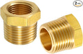 uxcell 2Pcs 1/2 BSPT Male x 3/8 NPT Female Brass Reducer Hex Bushing Threaded Pipe Fitting, Brass Threaded Pipe Fitting Adapter for Water, Gas, Oil Pipeline Systems