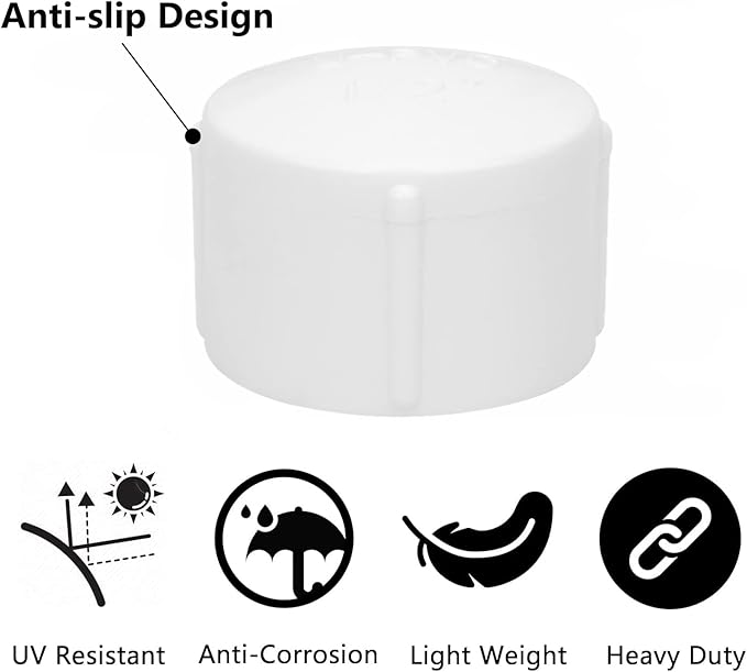 20Pack 1/2 Inch Female PVC Pipe End Cap 1/2 Inch Female Threaded Plug Adapter, SCH 40 PVC Pipe threaded Cap Fitting 1/2" PVC Pipe Female Plug Socket for Plumbing Water Line, White