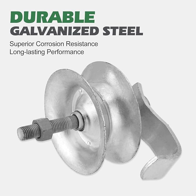 SPARKWHIZ Sliding Gate Rollers 5" Steel Pipe Track Roller Galvanized for 1 5/8" Pipe Track, 2 Pack