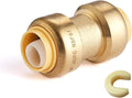 100-Pack HeSun Pushfit Coupling, 1/2"x1/2" Push to Connect Plumbing Fittings with Disconnect Clip, Brass Push-fit Fittings for PEX, Copper, CPVC, PE-RT Pipes(PF003-100)