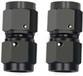 6AN Female to 6AN Female Straight Swivel Coupler Fitting Adapter 9/16-18UNF Thread Aluminium Anodized Black 2PCS