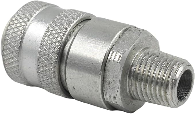 PD243 Series PD Steel Test Port and Diagnostic Equipment Quick Coupler with Male Pipe Thread, 1/8" Body Size, 1/4"-18 NPTF Thread Size, 2.1" Length