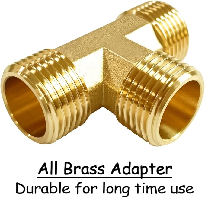 2PCS Brass Tee Pipe Fitting 3/4" NPT Male x 3/4" NPT Male x 3/4" NPT Male for Water/Oil/Gas
