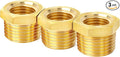 ChillWaves Brass Pipe Fitting, Reducer Hex Bushing 3/4" NPT Male x 3/8" NPT Female Thread Adapter(3-PACK)