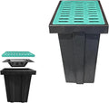 Catch Basin for Drainage with Fiber Glass Grate-26x18x24 in. Large Drainage Basin with Debris Basket,A15 French Drain Basin Without Reserved Hole for Yard,Downspout,Lawn,Municipal Pipeline