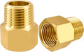 SDTC Tech 2-Pack Brass Pipe Fitting 3/8 NPT Male Thread to 3/8 NPT Female Thread Reducer Adapter, Brass Pipe Extension Connectors