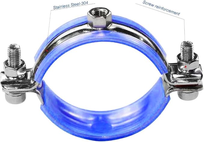 2PCS 304 Stainless Steel Wall Ceiling Mount Pipe Supports, Split Ring Hanger for OD Pipe 45-48mm