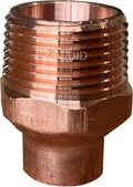 EZ-FLUID Plumbing (4-Pcs) 1/2" Solder x 1" MIP LF Copper Male Adapter,C x MIP Sweat To Male Threaded Male Adapter,Reducing Adapter Sweat Solder Copper Pipe Fittings