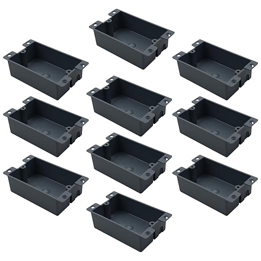 Electrical Outlet Box,Gray Switch Box,1 Gang Electrical Box,ETL Listed,AWG Standard,Fire Rated for Two Hours,8 Cubic Inch Old Work Box.(10 Pack)