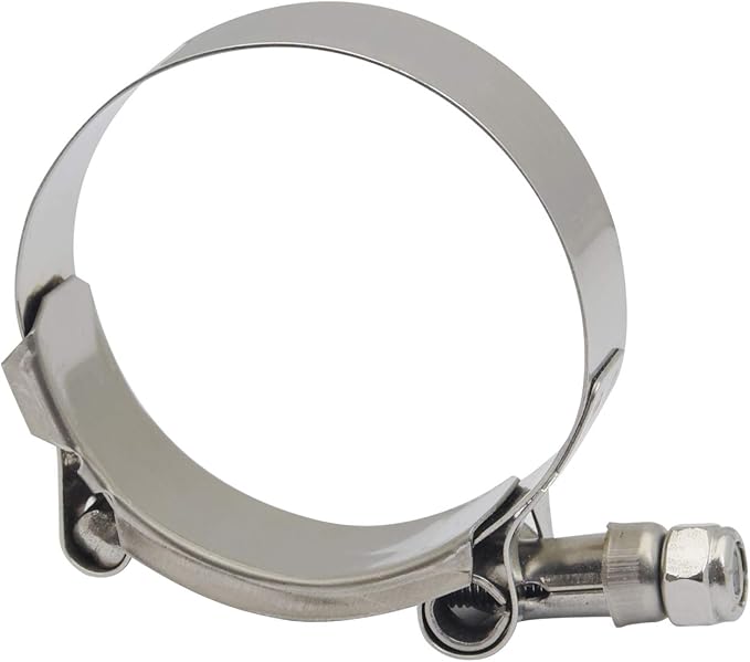 ROADFORMER 52mm - 60mm T-Bolt Hose Clamp - Working Range 2.06" - 2.36" for 2.25" Hose Outside Diameter, Stainless Steel Bolt and Nylon Insert Locknut (52mm - 60mm, 2 pack)
