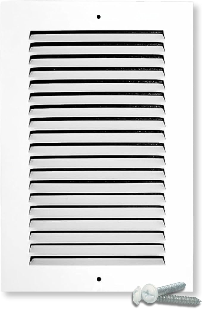 8 x 14 Inch Return Air Vent Cover, Solid Steel HVAC Grille for Wall or Ceiling, White Duct Opening, Durable Return Air Vent Cover, Airflow Ventilation Grille for Home or Office