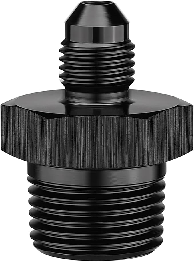EVIL ENERGY 3AN Male Flare to 3/8" NPT Pipe Fitting Adapter Straight Aluminum Black