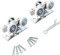 JUBEST Pocket Door Rollers Assembly, Commercial Grade Rollers Replacement, Top Mounted Pocket Door Hangers, 2 Pack