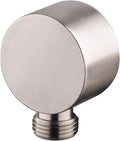 Wall Supply Elbow, Brass Round Wall Mount Shower Hose Connector G 1/2″ Drop Ell Union Water Outlet for Handheld Hand Shower, Brushed Nickel