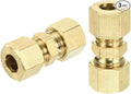 uxcell 3Pcs Brass Compression Tube Fitting, 5/16" Tube OD x 5/16" Tube OD Connector Straight Coupling Adapter Union Fittings