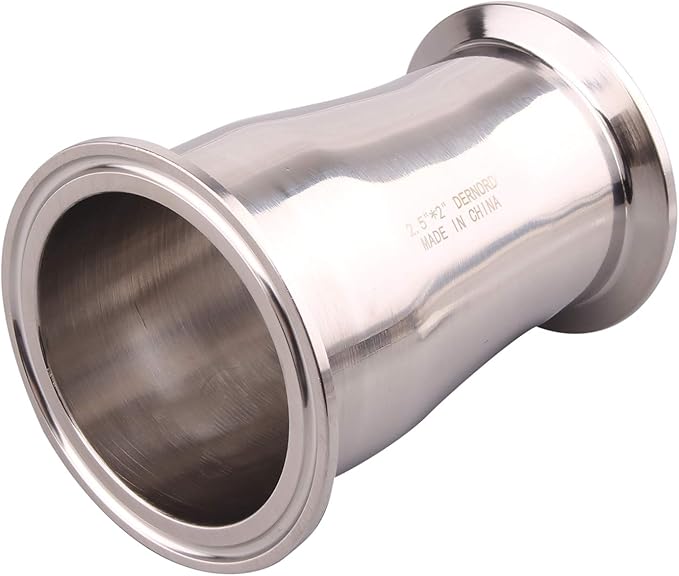 DERNORD Sanitary Fitting Reducer Fitting SUS304 Tri Clamp Ferrule Style 2.5" Tube OD to 2" Tube OD