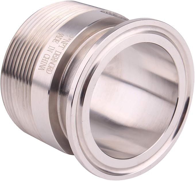 DERNORD 2'' Tri clamp Adapter to 2 inch MNPT Thread Ferrule Sanitary Pipe Fitting