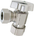 (10 Pack) EZ-Fluid 1/2-in Nominal Comp (5/8" OD Comp) x 7/16"O.D or 1/2" FIP (Slip Joint) 1/4-Turn Chrome Brass Angle Stop Valve Water Shut Off Ball Valve LF,Square Body
