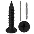 WenSilon(30 PCS) 1/4" x1-1/4 Black Concrete Screw Anchor Black Flat Head for Anchoring to Masonry, Block or Brick Stucco