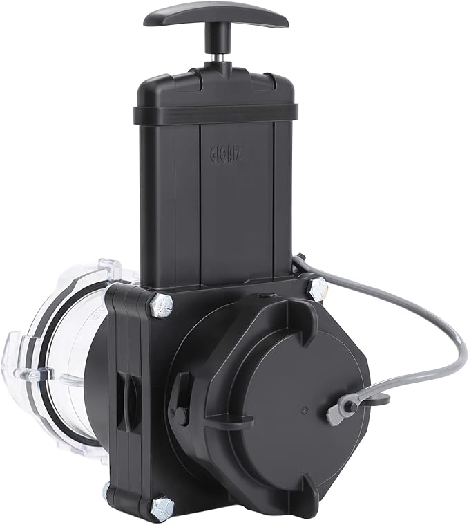 Twist-On Waste Valve RV Gate Valve with Built-in Clear Adapter Compatible with Most Brands of Bayonet/Lug Adapter UV-Resistant(1Pack) Black&Clear(8049)
