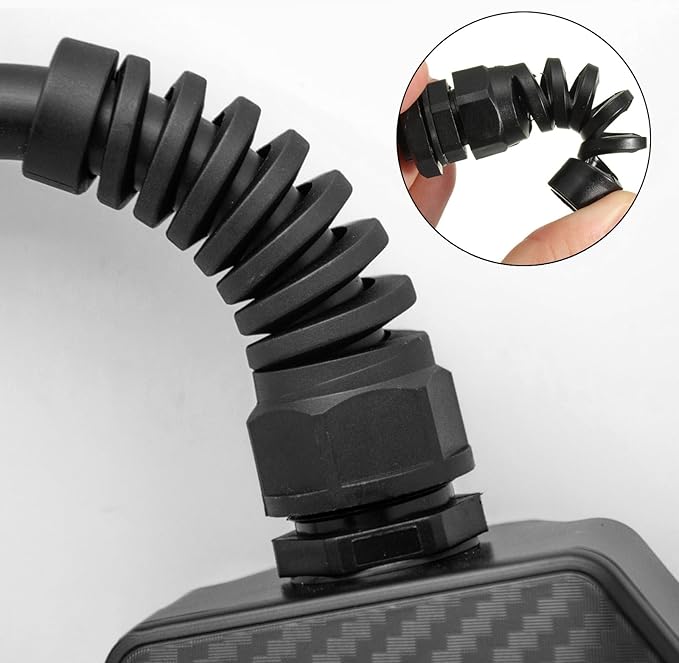 Cable Glands PG7 Nylon Cable Gland Waterproof joints with Strain Relief for 3mm-6.5mm Dia Wire, 10Pcs Suitable for Various Electrical