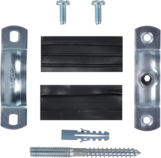 6 PCS Split Ring Pipe Hanger, Heavy Duty Adjustable Pipe Bracket Clamp with Screw & Expansion Tube, Wall Ceiling Mount Galvanized Iron Pipe Strap Supports Fit for Pipe OD 1-1.2 Inch(26-30mm)