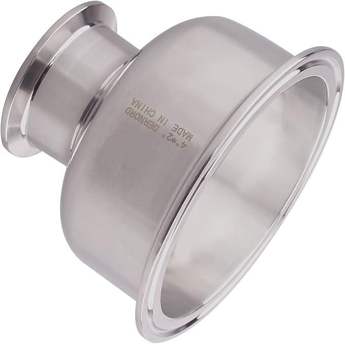 DERNORD Tri Clamp Bowl Reducer Sanitary Fitting Stainless Steel 304 (Tri Clamp Size: 4 inch x 2 inch)