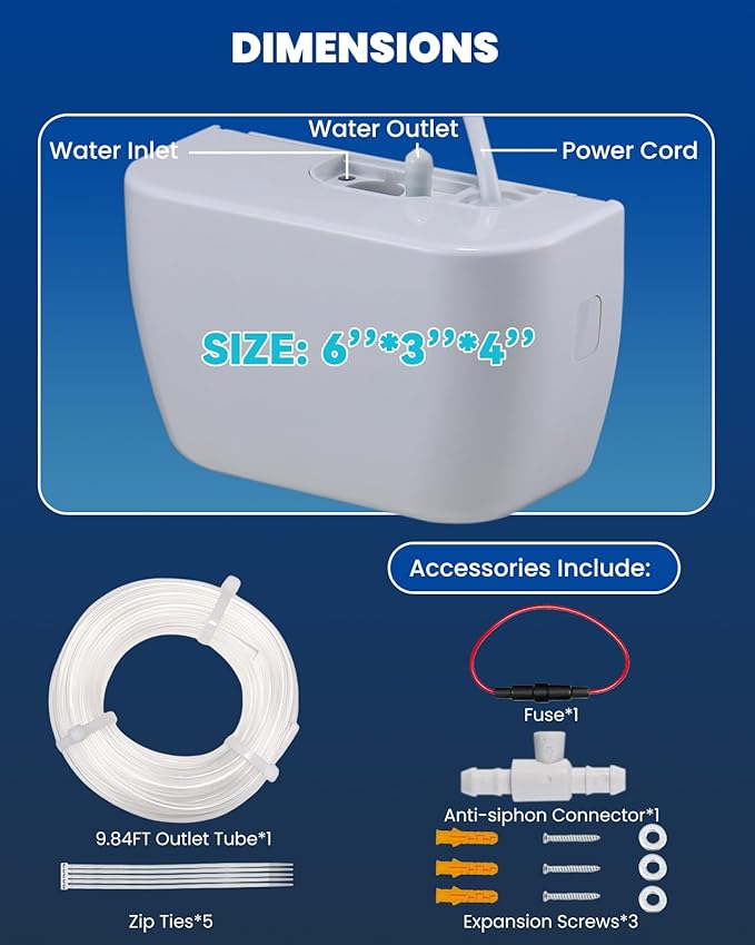 Mini Split Condensate Pump for HVAC 100-240V Automatic Condensation Drain Removal Silent Condensate Pump with 10 FT Tube Wall Mounted for Air Conditioner, Furnace, Dehumidifier, Ice Maker