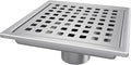 Square Shower Drain, Shower Drain 4 inch with Removable Grate Cover, Corrosion Resistant AISI 304 Stainless Steel Shower Floor Drain with Hair Catcher
