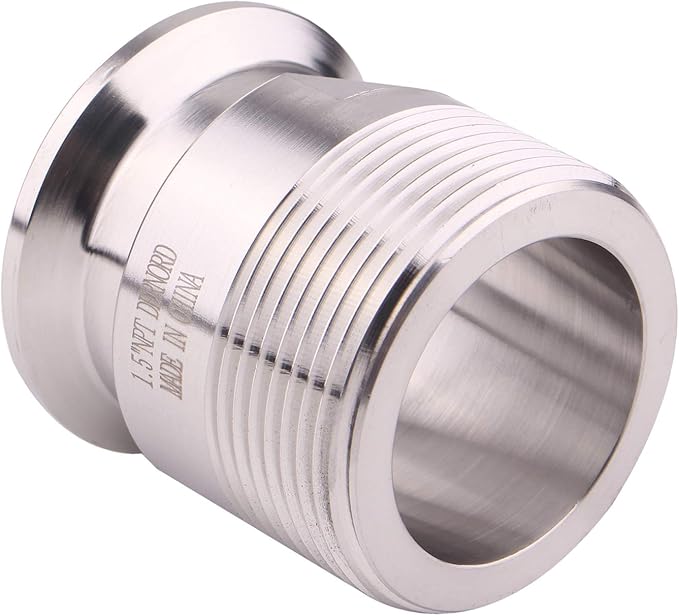 DERNORD 1.5''Tri clamp Adapter to 1.5 inch MNPT Thread Ferrule Sanitary Pipe Fitting
