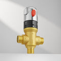 Thermostatic Mixing Valve with 1/2 NPT Male Connection, Water Temperature Constant Control Valve, Fahrenheit Scale Mark, Solid Brass,Golden