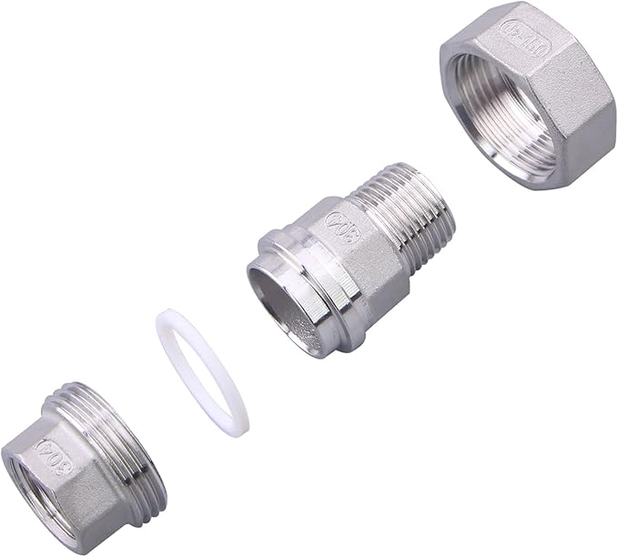 Cast Pipe Fittings Union - 1/2" NPT Female x 1/2" NPT Male Stainless Steel 304 Fitting,Class 150