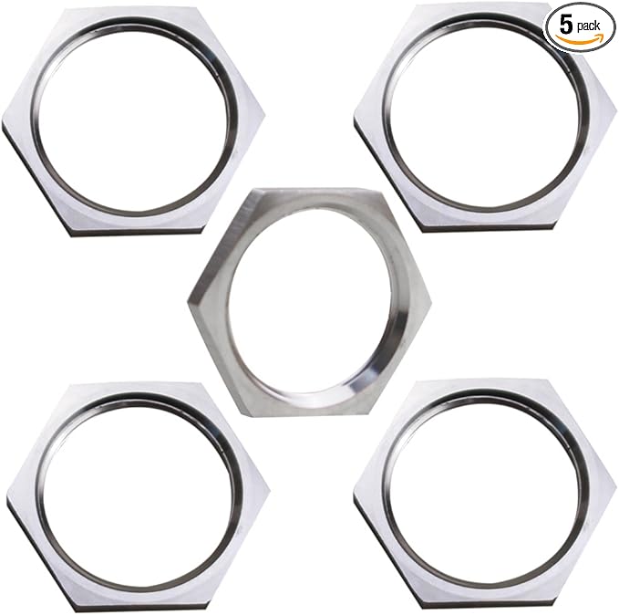 DERNORD Cast Pipe Fitting Stainless Steel 304 Hex Locknut NPT Female (1" (Pack of 5))