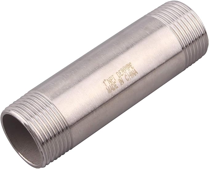 1" X 1" NPT Male Nipple Stainless Steel 304 Cast Pipe Coupling Fitting 4" Length
