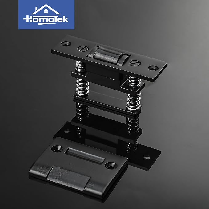 HOMOTEK 2 Pack Commercial Heavy Duty Door Roller Catch, Drive in Ball Catch with Strike Plate Solid Zinc Adjustable Silent Door Latch, Spring Tension Roller, Black