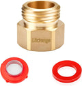 1 Pack Lead-Free Hose Bib Adapter, 1-1/16" Fine Thread Female x 3/4 GHT Male Backflow Preventer Adapter with Washers for U.S. Standard Arrowhead Hose Bibs & Vacuum Breaker Faucet Fitting