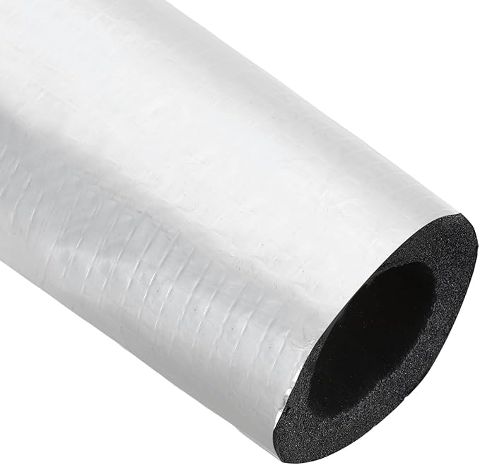 PATIKIL Pipe Insulation Foam Tube, 3.3FT Length Self Adhesive Pipe Freeze Protection Wrap with Aluminum Foil 2.36"(60MM) ID x 2cm Thickness for Outdoor Winter Irrigation